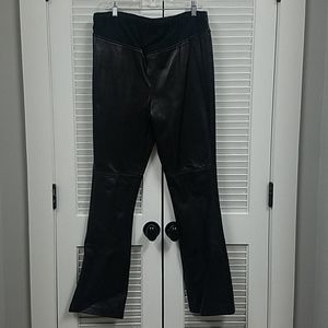 Black leather maternity pants